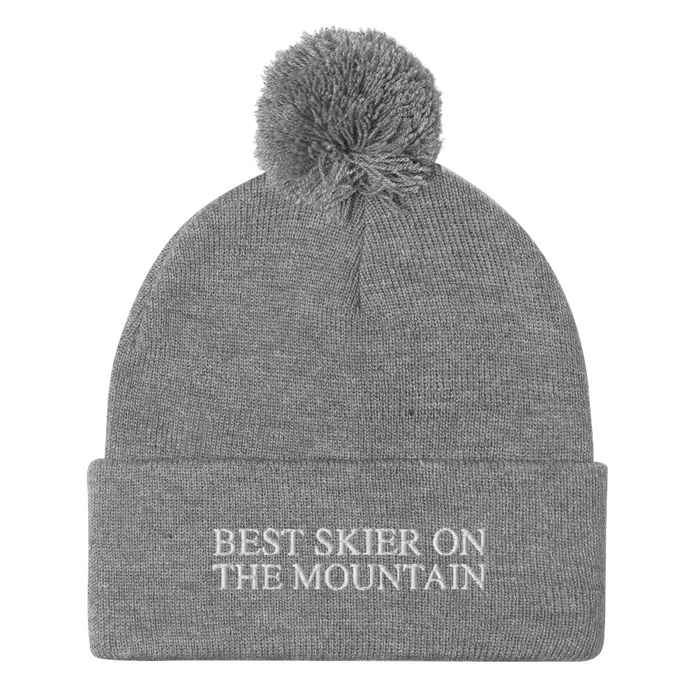 Skip The Last® - Best Skier On The Mountain - Embroidered Pom-Pom Beanie