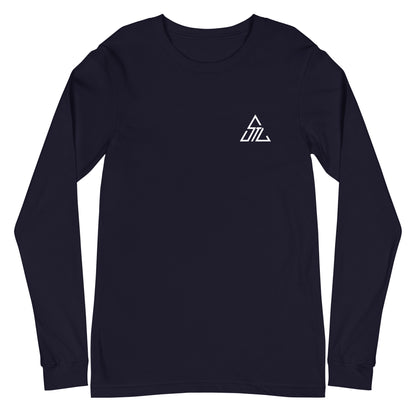 Two More Skip The Last "Bluebird" navy unisex Long sleeve t-shirt. Front view